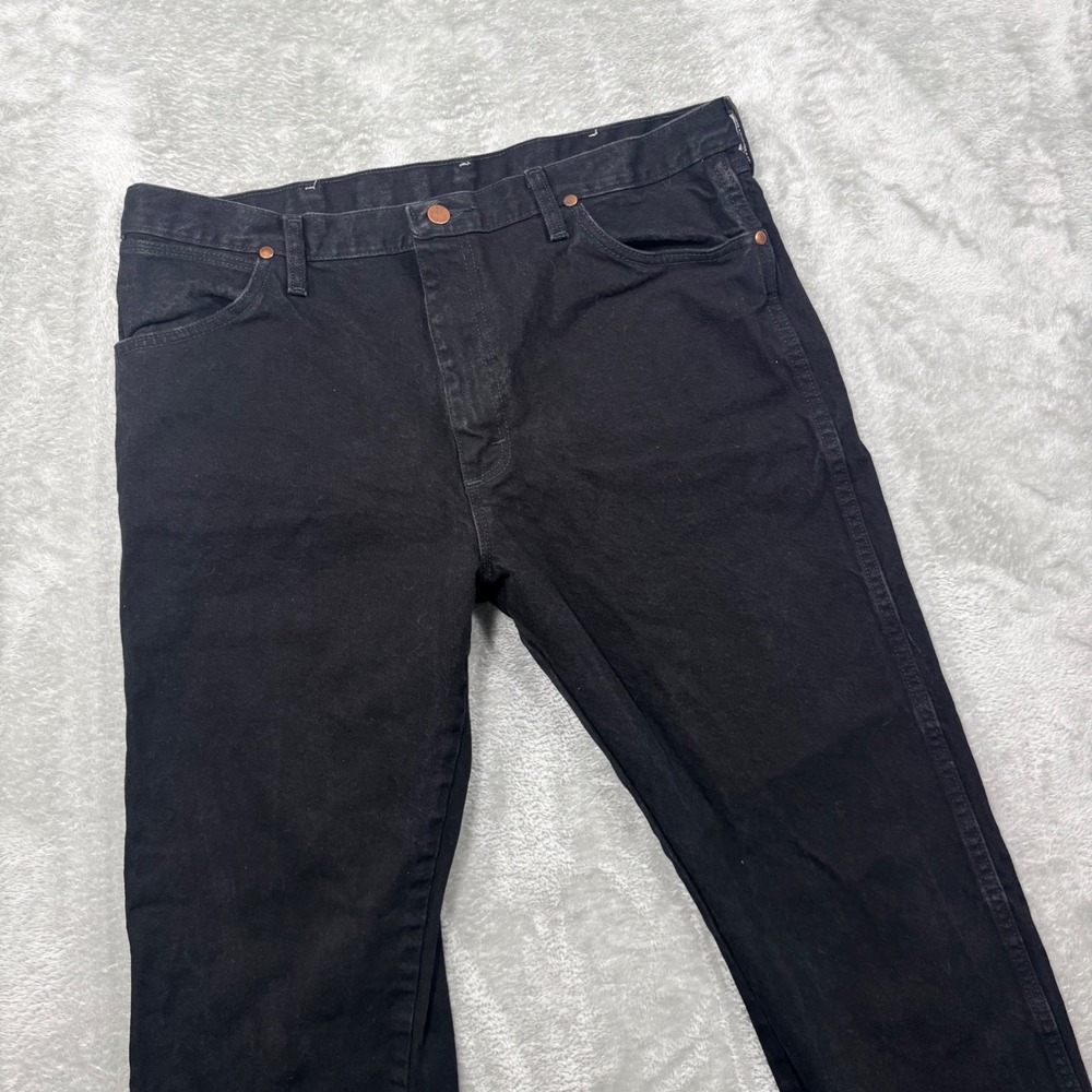 Wrangler 1013MWZWK Jeans Mens 36x30 Black Original Fit Straight Leg Denim